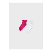Mayoral Girls Fuchsia and White Sock Set